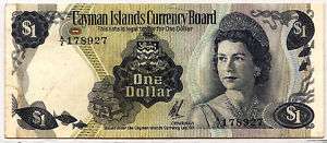 CAYMAN ISLANDS QUEEN ELIZABETH II ONE DOLLAR 1971 P.1  