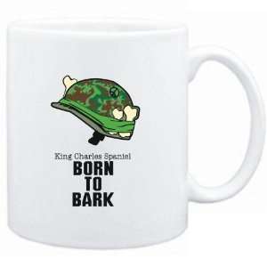 Mug White  King Charles Spaniel / BORN TO BARK  Dogs:  
