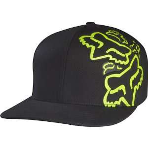 Fox Racing Slap Stick Mens Flexfit Sports Wear Hat   Black/Green / X 