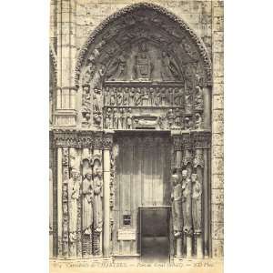   Postcard Royal Door   Cathedral   Chartres France 