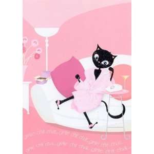  Kiki Girlie Chit Chat, Cats & Kittens Note Card, 5x7: Home 