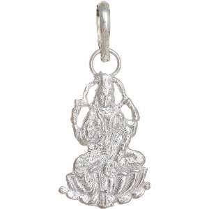Goddess Lakshmi Pendant   Sterling Silver