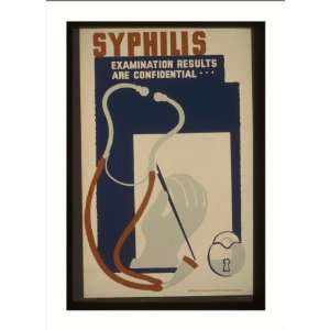  WPA Poster (M) Syphilis  Examination results are 