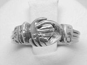 Friendship Ring opens shows Heart Sterling Silver Sz 8  