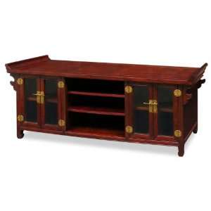  Chinese Altar Style Media Cabinet   Mahogany: Furniture 