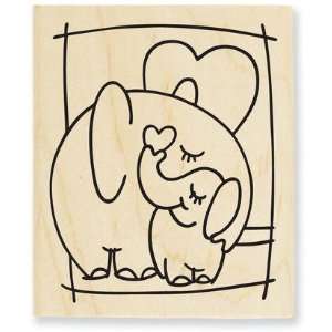  Blockart Elephant Love   Rubber Stamps: Arts, Crafts 