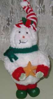 NEW Plush Christmas SNOWMAN~STRIPE HAT/SCARF Ornament  