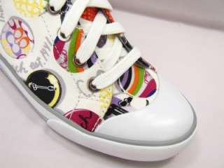 New Coach Poppy Cardinal High Top Colorful Sneakers 7  
