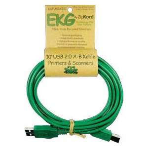  EKG High Speed USB Cable Green 10ft Card A B 480Mbps 