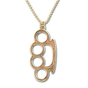  Brass Knuckles Gold Necklace & Chain: Sports & Outdoors