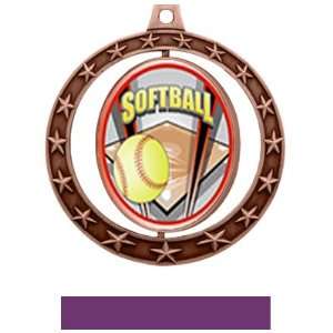  Hasty Awards Softball Spinner Medals M 7701 BRONZE MEDAL 