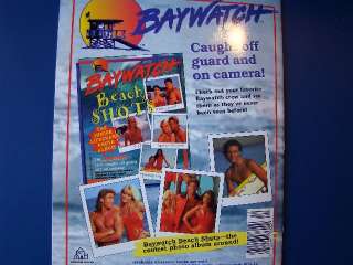 Baywatch 1st Ed Sticker Book Poster Pamela Anderson David Hasselhoff 
