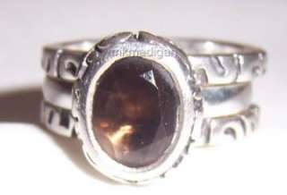 Silpada Size 8 Sterling Silver Smoky Quartz Stack Ring R1384 Retired 