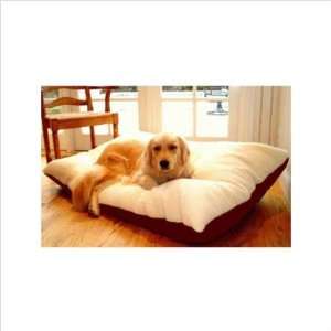  Rectangular Pillow Dog Bed Fabric Burgundy, Size Large 