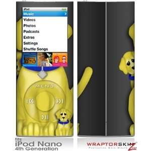 iPod Nano 4G Skin   Puppy Dogs on Black Skin and Screen Protector Kit 