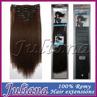 human hair extensions full head set color chestnut brown 7