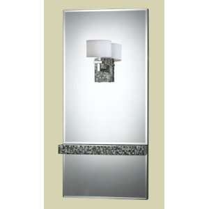   Abalone Shell Accent Wall Mirror White Silk Shade