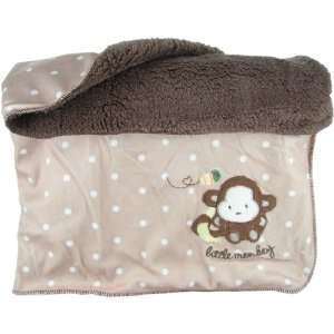  Snugly Baby Tan Fleece Baby Blanket w/ Monkey: Baby