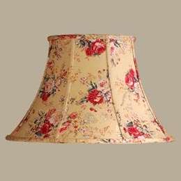 Cotton Bell Chandelier Clip Shade with Printed Floral Design