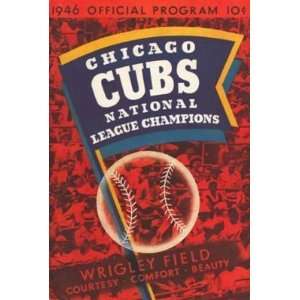 1946 Chicago Cubs V St Louis Cardinals Official Program  