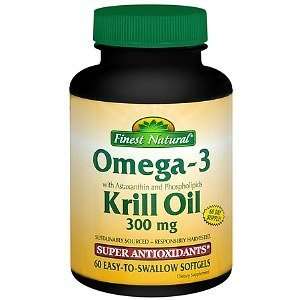  Finest Natural Omega 3 Krill Oil 300mg Softgels, 60 ea 