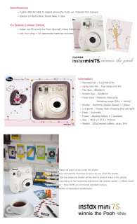 Fuji instax instant Camera mini 7s White ◆Pooh◆(with Strap) mini7s 