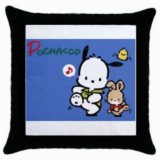 Pochacco Cartoon Throw Pillow Case Black for Bed Room Gifts.