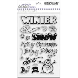  STAMPENDOUS WINTER SEASON CLEAR STAMP SET   ADORABLE 