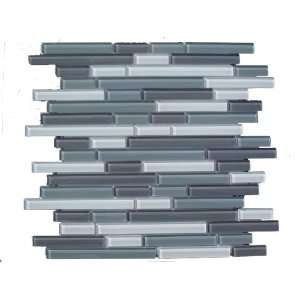  Gray Horizontal Sleek Mosaic Glass Tile / 11 sq ft