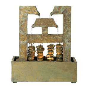  Natural Slate Lighted 15 High Table Fountain