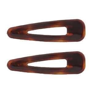    Small Tortoise Shell French Click Clack Hair Snaps Pair: Beauty