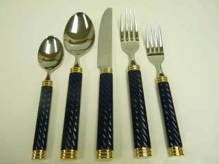 NEW IN BOX MIKASA LAPIS 5 PIECE CUTTLERY PLACE SETTING  