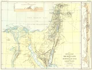 of map No.3. Physical Map of the Holy Land, the Peninsula of Sinai 