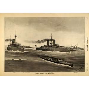  1898 Print Scientific Cerveras Ship Fleet Cape Verde 