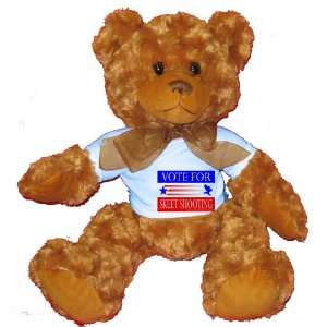  VOTE FOR SKEET SHOOTING Plush Teddy Bear with BLUE T Shirt 
