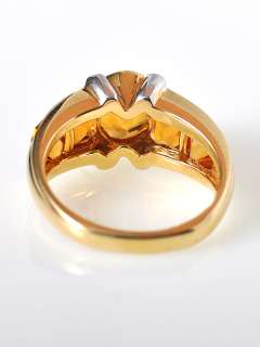 Gadi 18K Yellow Gold 5 Stone Citrine Diamond Ring  
