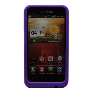 TUF TEK Purple Rubber Silicone Gel Soft Cover Case Skin Verizon LG 