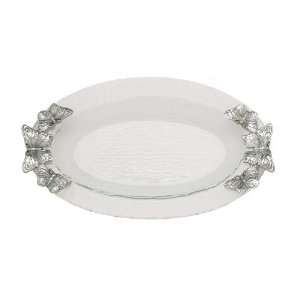  Arthur Court Butterfly 14 Inch Glass Oval Tray: Kitchen 