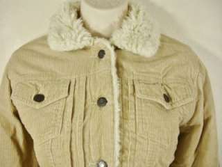 WOMENS ABERCROMBIE & FITCH SZ: M CORDUROY SHEARLING LINED JACKET 