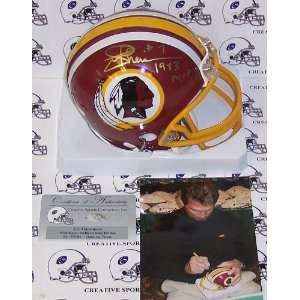  Joe Theismann Autographed Mini Helmet   (: Sports 