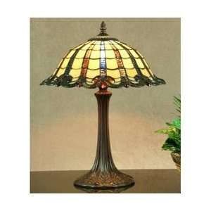 Legacy Lighting 1396TL 14T Warm Amber Tiffany Style Table Lamp  Rubbed 