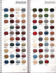 Sherwin Williams Paint Chips 1976 Interior Colors  