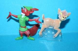 Disney micro figure collection PVC ROBIN HOOD and BAMBI mint new 