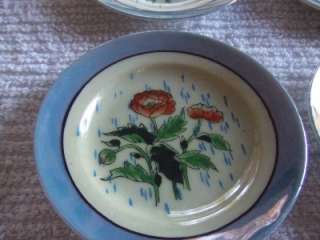 Vintage Japan Hand Painted Porcelain Lustre Coasters  