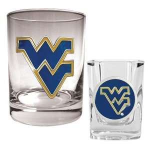  West Virginia Rocks Glass & Shot Glass Set Kitchen 