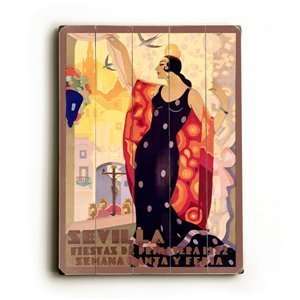   0000 002626 Sevilla Flamenco Dancer Wooden Sign Art: Home & Kitchen