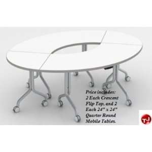  Modular Mobile Flip Top Conference Training Table: Office Products