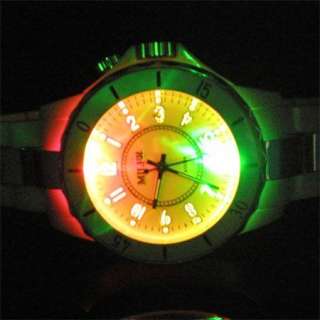 Mens 4 Colors LED Light 7 Modes White Wrist Watch  