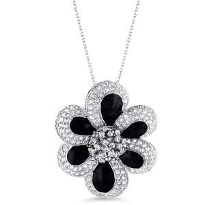  Sterling Silver Created White Sapphire Fancy Flower 