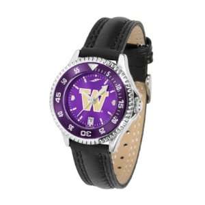 Washington Huskies Competitor Ladies AnoChrome Watch with Leather Band 